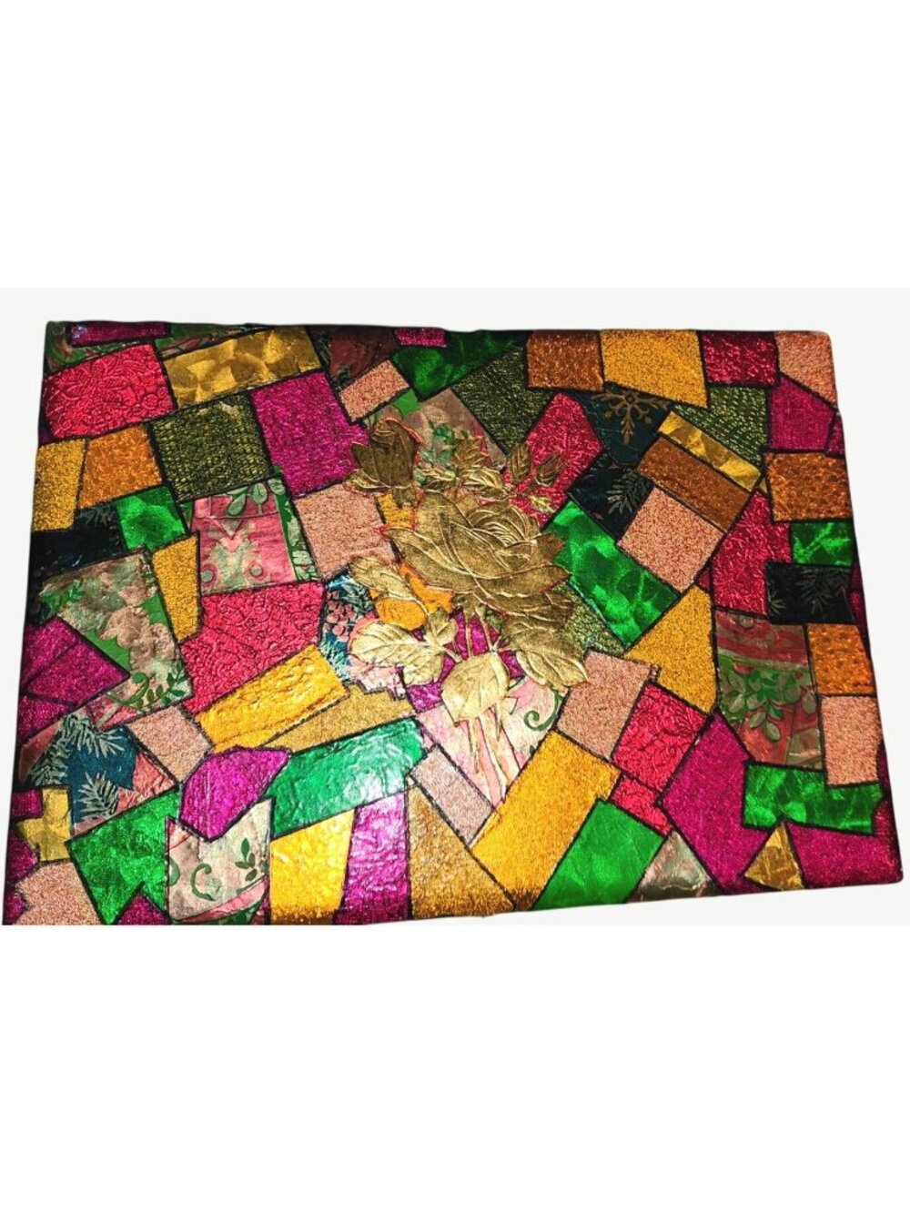 Vintage Handcrafted Wooden Jewelry Box With  Mosaic Design 1940s 1950s